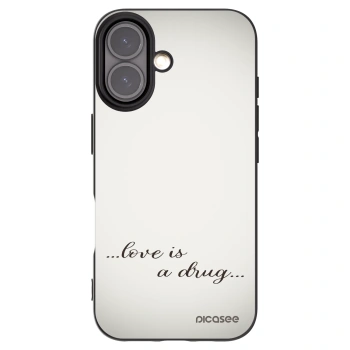 Picasee silikonski črni ovitek za Apple iPhone 16 - Love is a drug
