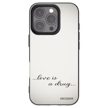 Picasee silikonski črni ovitek za Apple iPhone 16 Pro - Love is a drug