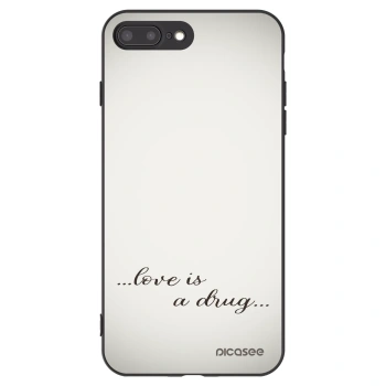 Picasee silikonski črni ovitek za Apple iPhone 8 Plus - Love is a drug