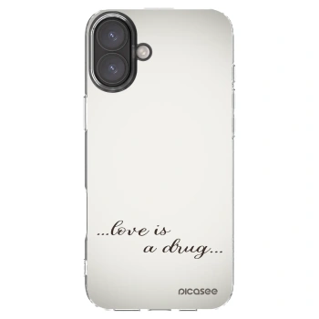Picasee silikonski prozorni ovitek za Apple iPhone 16 Plus - Love is a drug