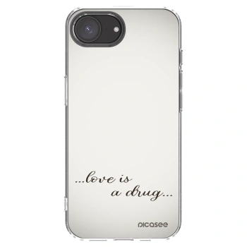 Picasee silikonski prozorni ovitek za Apple iPhone 16e - Love is a drug