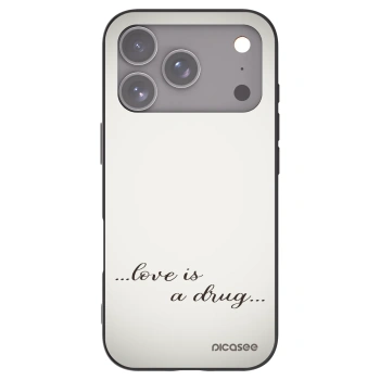 Picasee silikonski črni ovitek za Apple iPhone 17 Pro - Love is a drug