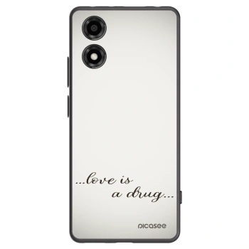 Picasee silikonski črni ovitek za Motorola Moto E14 - Love is a drug