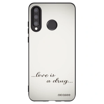 Picasee silikonski črni ovitek za Huawei P30 Lite - Love is a drug