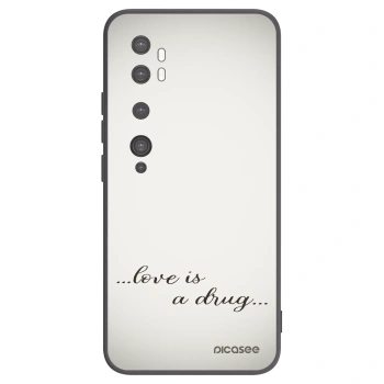 Picasee silikonski črni ovitek za Xiaomi Mi Note 10 (Pro) - Love is a drug