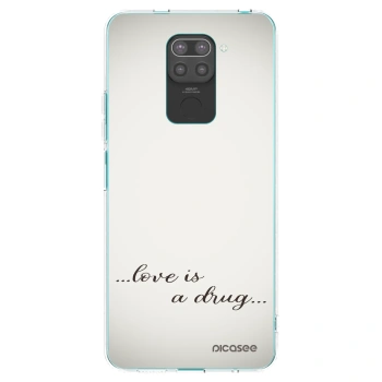 Picasee silikonski črni ovitek za Xiaomi Redmi Note 9 - Love is a drug