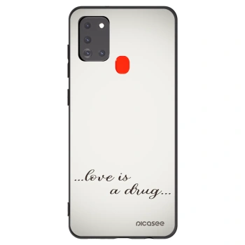 Picasee silikonski črni ovitek za Samsung Galaxy A21s - Love is a drug