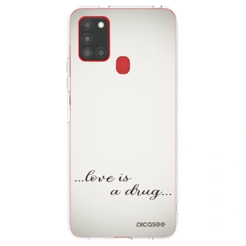 Picasee silikonski prozorni ovitek za Samsung Galaxy A21s - Love is a drug