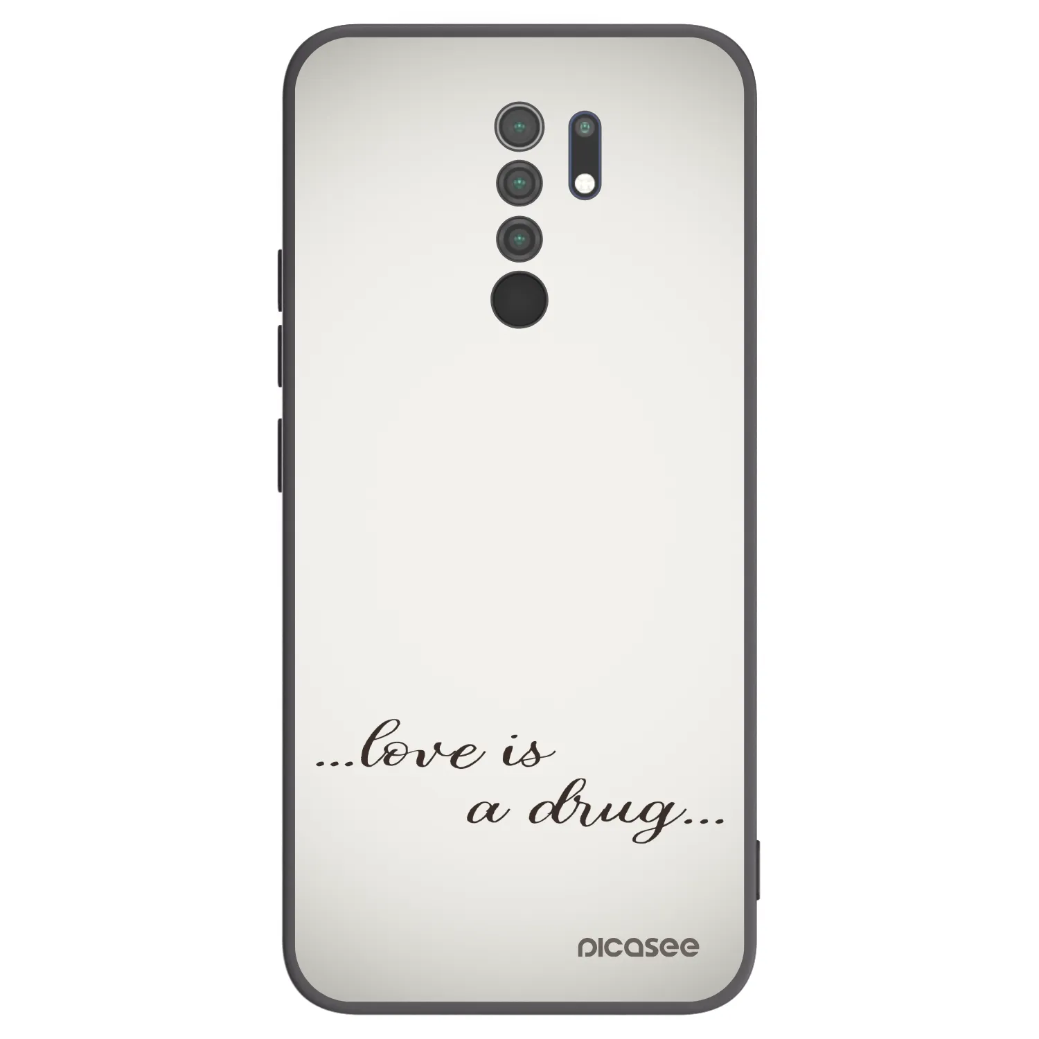 Picasee silikonski črni ovitek za Xiaomi Redmi 9 - Love is a drug