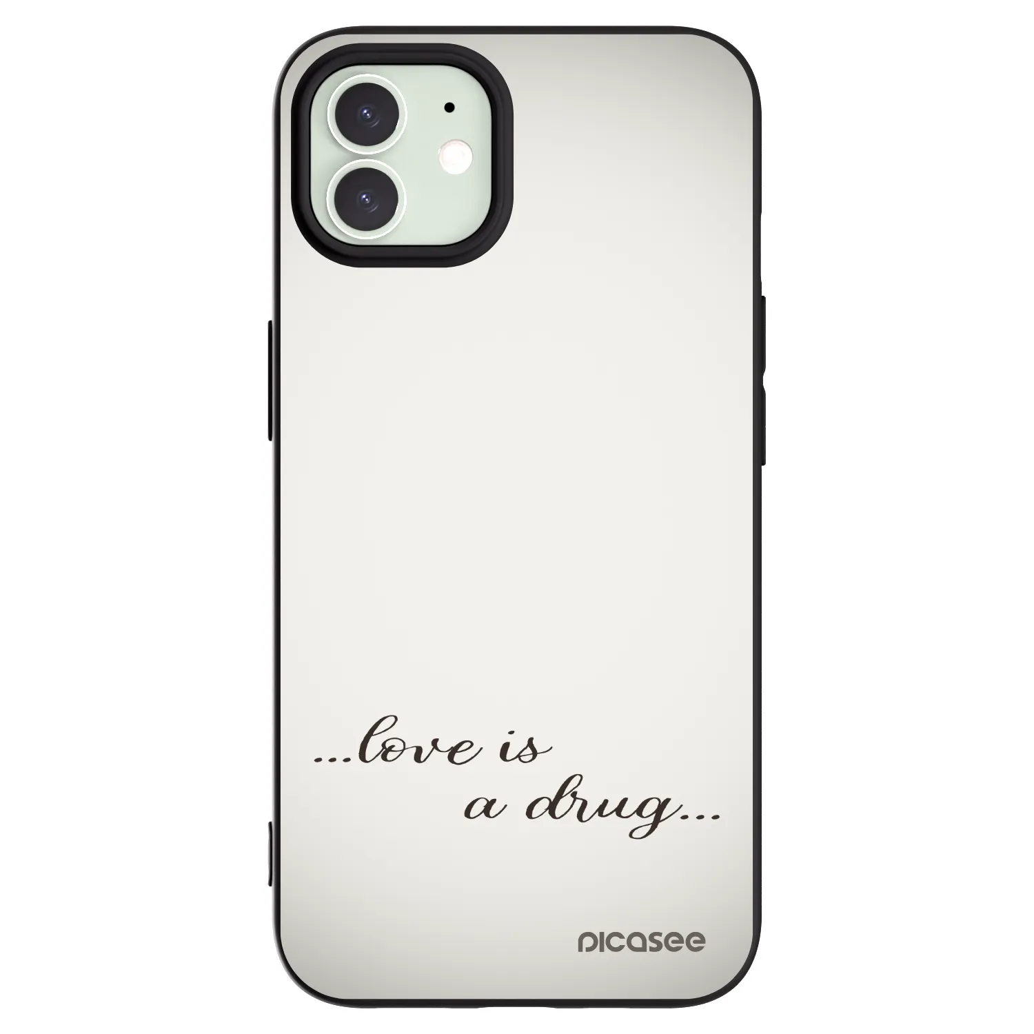 Picasee silikonski črni ovitek za Apple iPhone 12 - Love is a drug