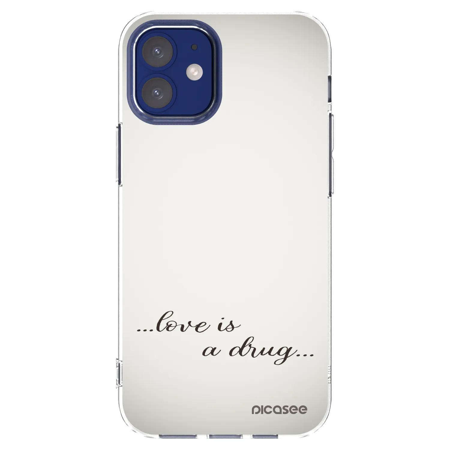 Picasee silikonski prozorni ovitek za Apple iPhone 12 mini - Love is a drug