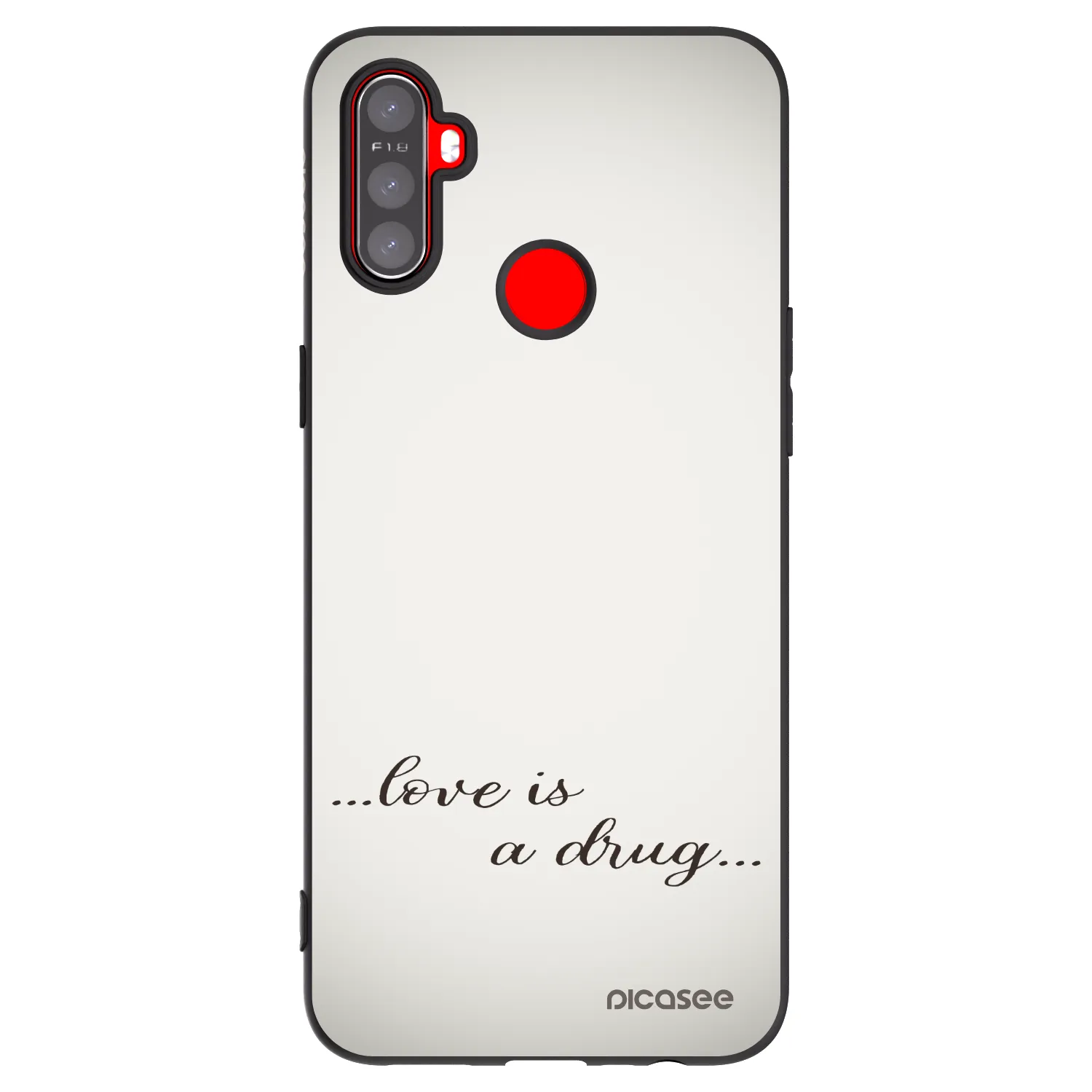 Picasee silikonski črni ovitek za Realme C3 - Love is a drug