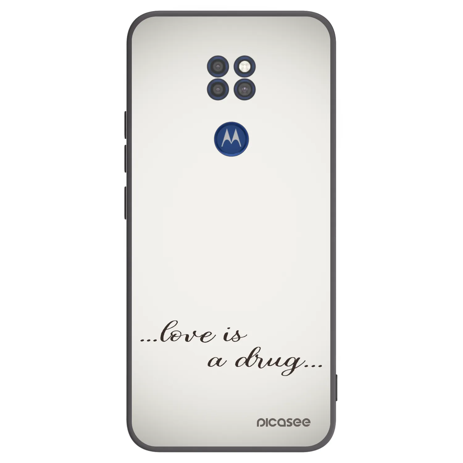 Picasee silikonski črni ovitek za Motorola Moto G9 Play - Love is a drug