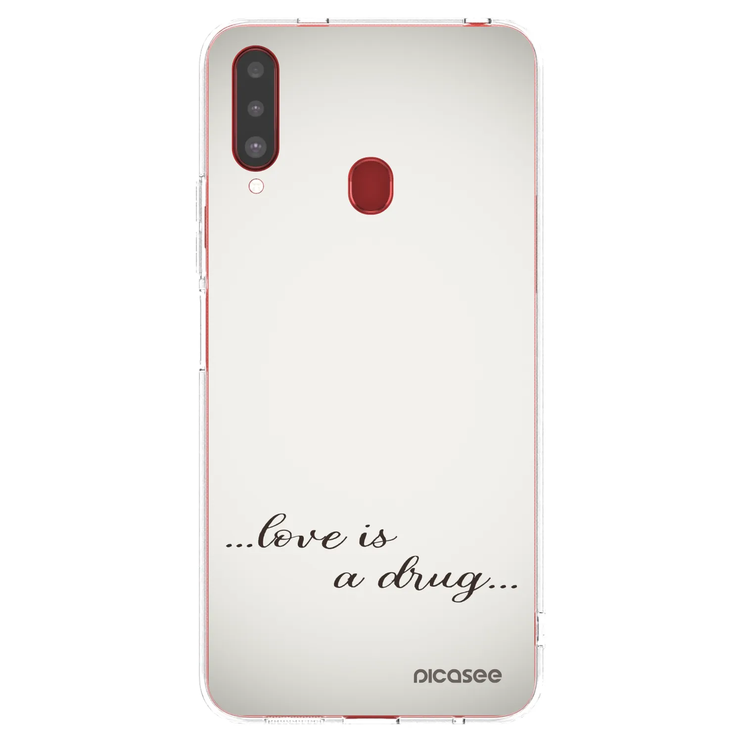 Picasee silikonski prozorni ovitek za Samsung Galaxy A20s - Love is a drug