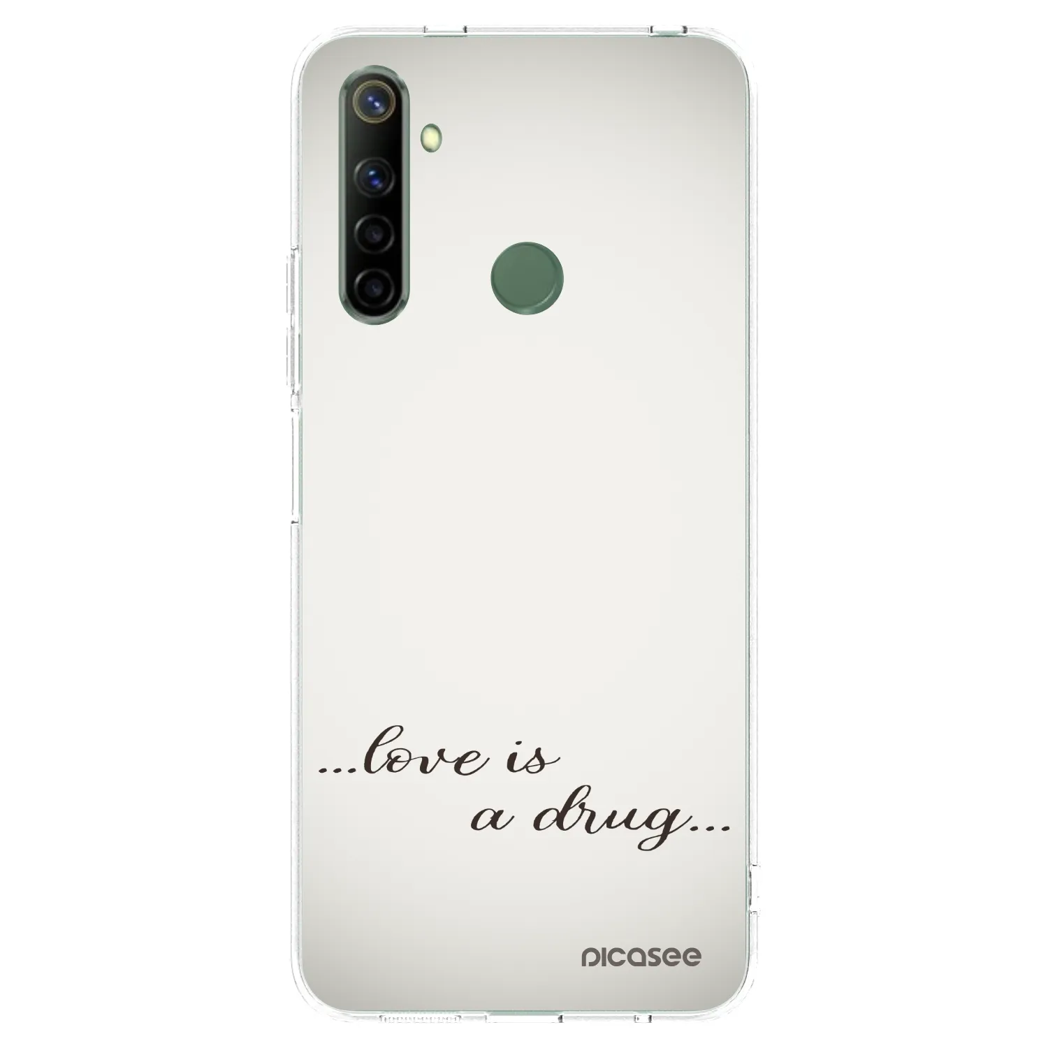 Picasee silikonski prozorni ovitek za Realme 6i - Love is a drug