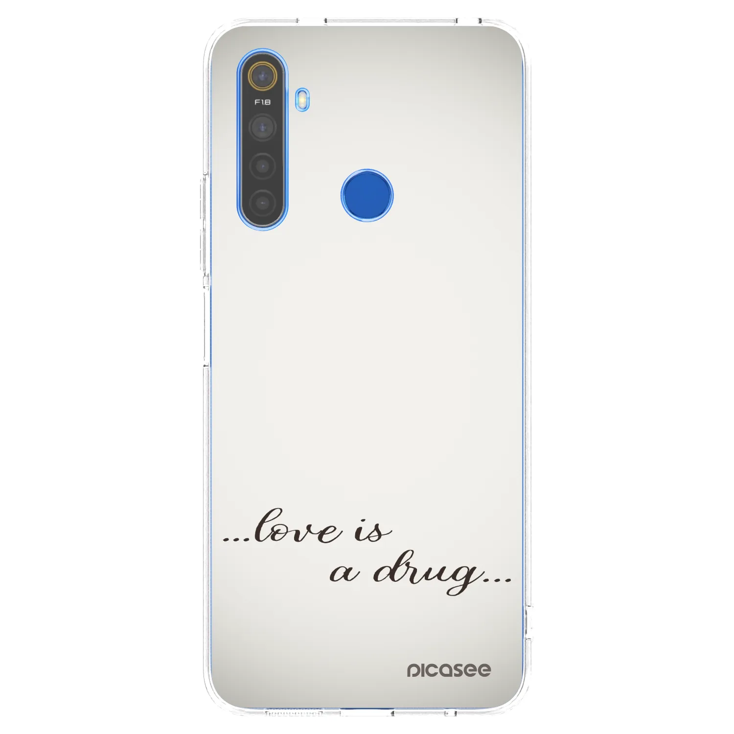 Picasee silikonski prozorni ovitek za Realme 5 - Love is a drug
