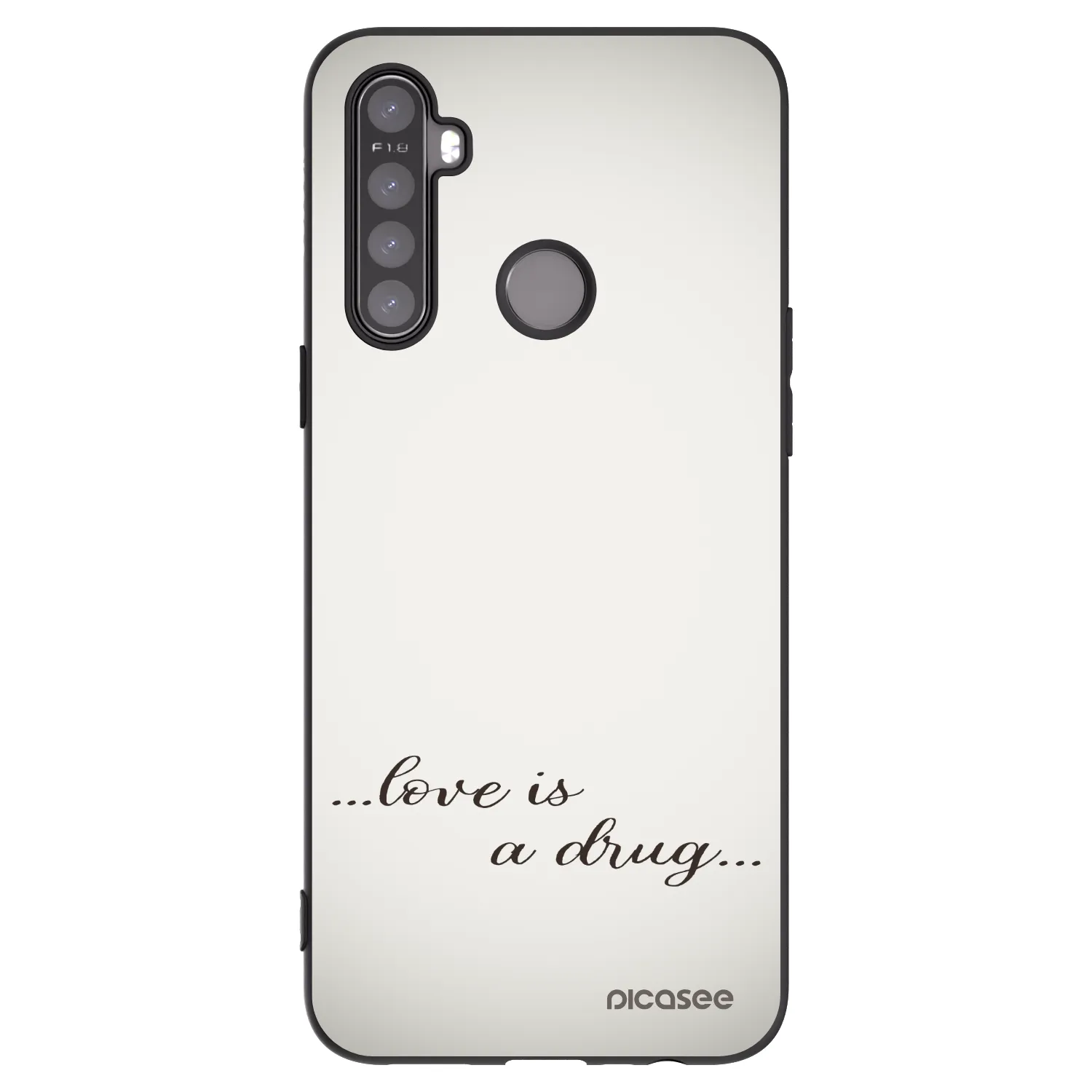 Picasee silikonski črni ovitek za Realme 5 - Love is a drug