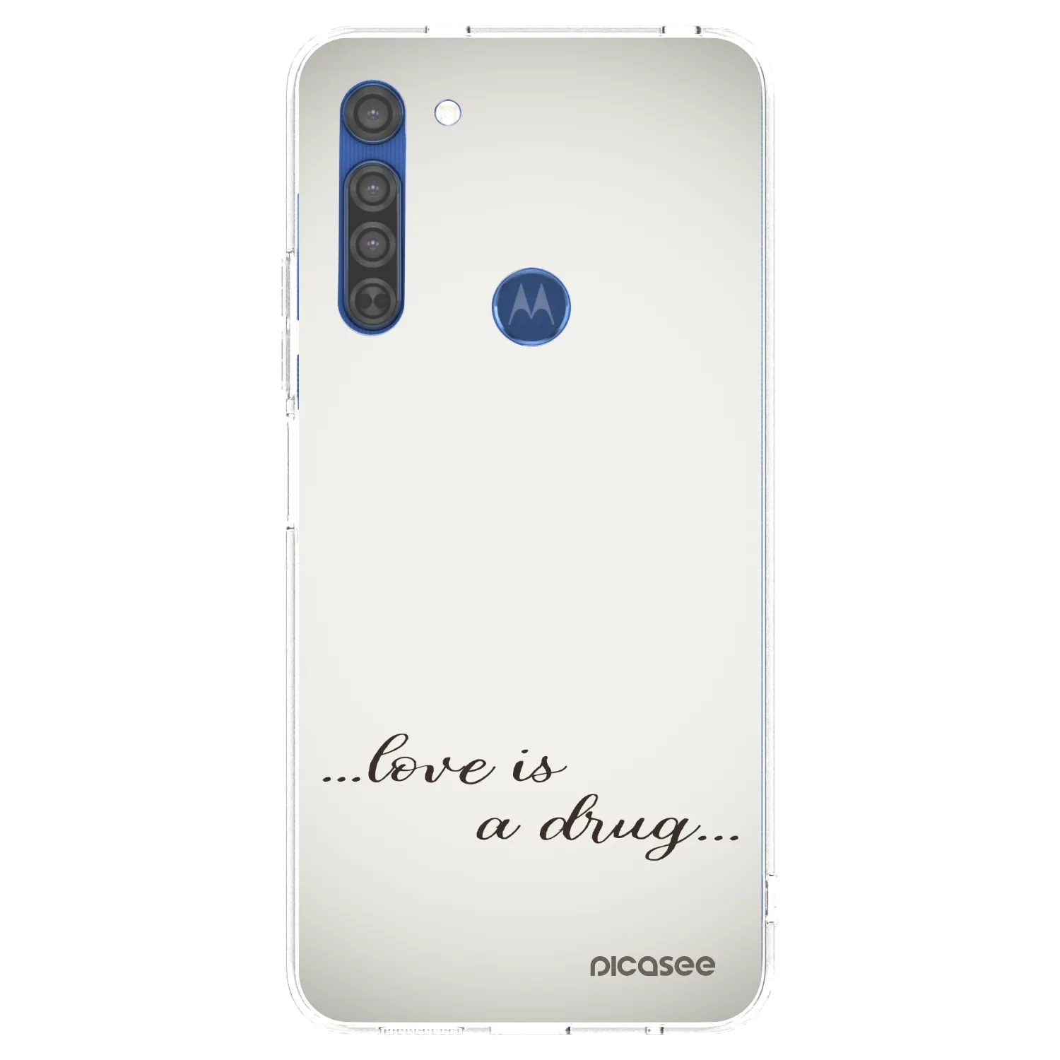 Picasee silikonski prozorni ovitek za Motorola Moto G8 - Love is a drug