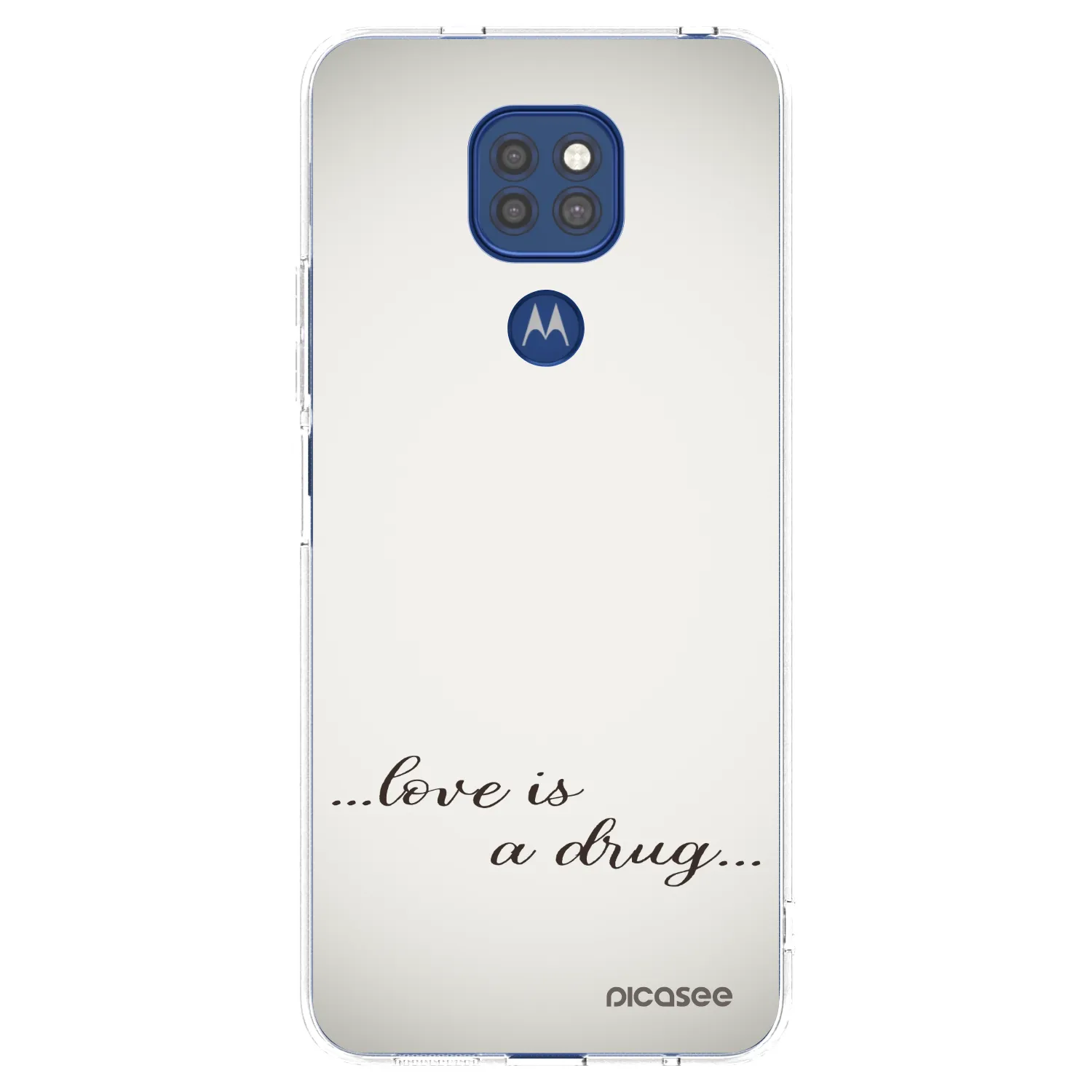 Picasee silikonski prozorni ovitek za Motorola Moto G9 Play - Love is a drug