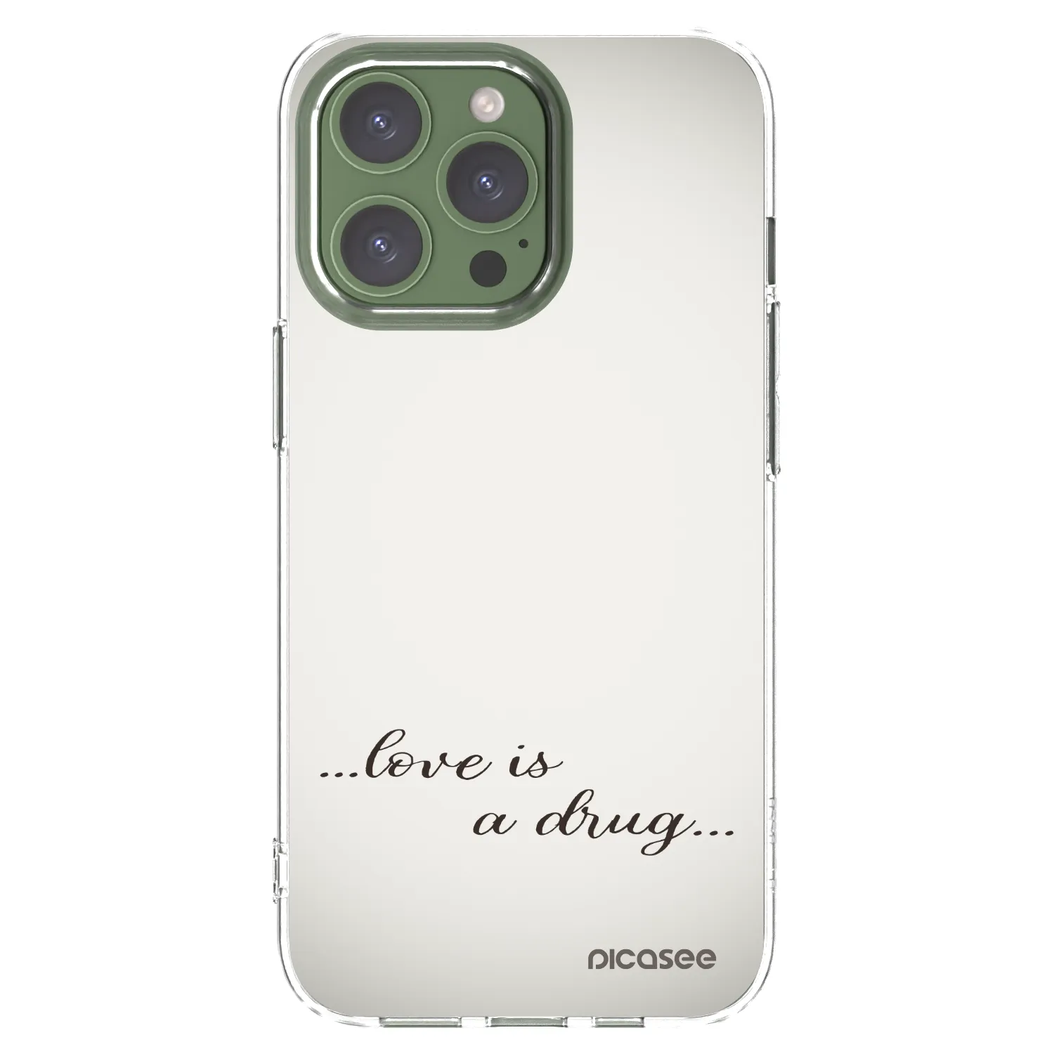 Picasee silikonski prozorni ovitek za Apple iPhone 13 Pro - Love is a drug