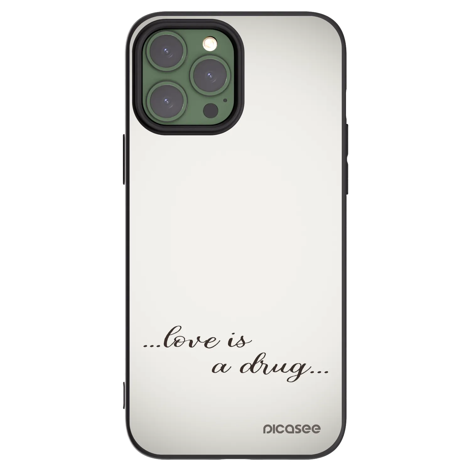 Picasee silikonski črni ovitek za Apple iPhone 13 Pro Max - Love is a drug