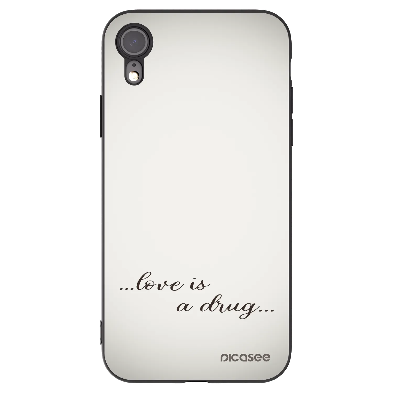 Picasee silikonski črni ovitek za Apple iPhone XR - Love is a drug
