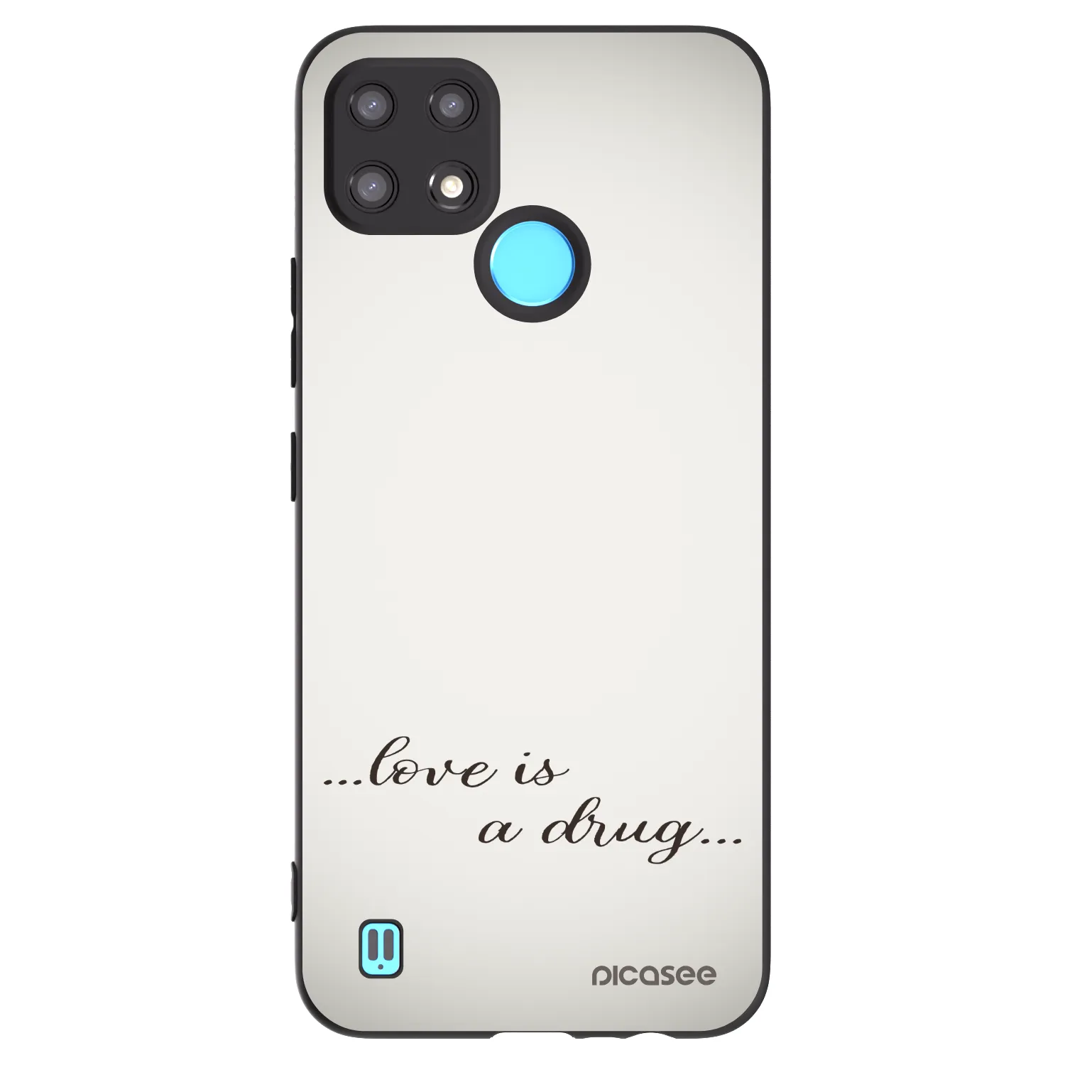 Picasee silikonski črni ovitek za Realme C21 - Love is a drug