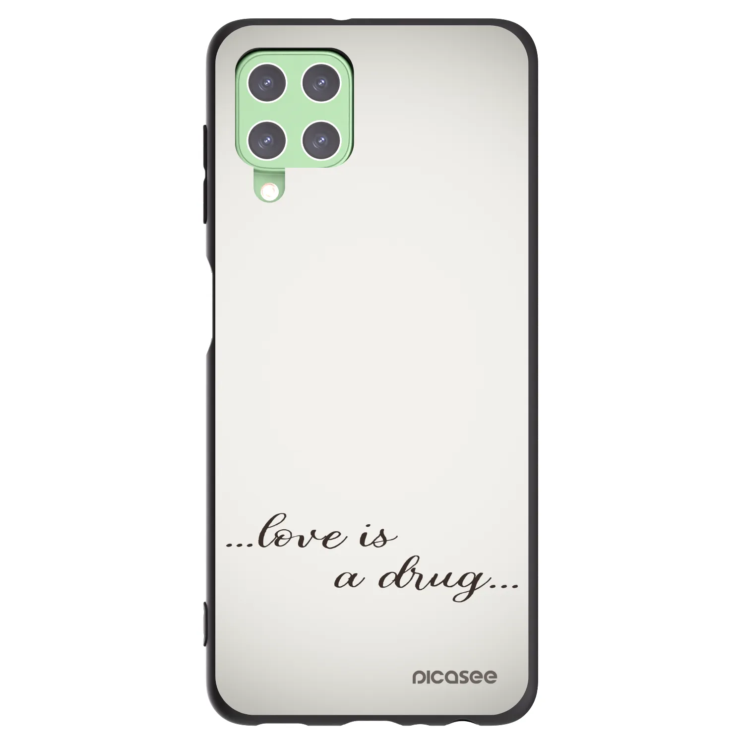 Picasee silikonski črni ovitek za Samsung Galaxy A22 A225F 4G - Love is a drug