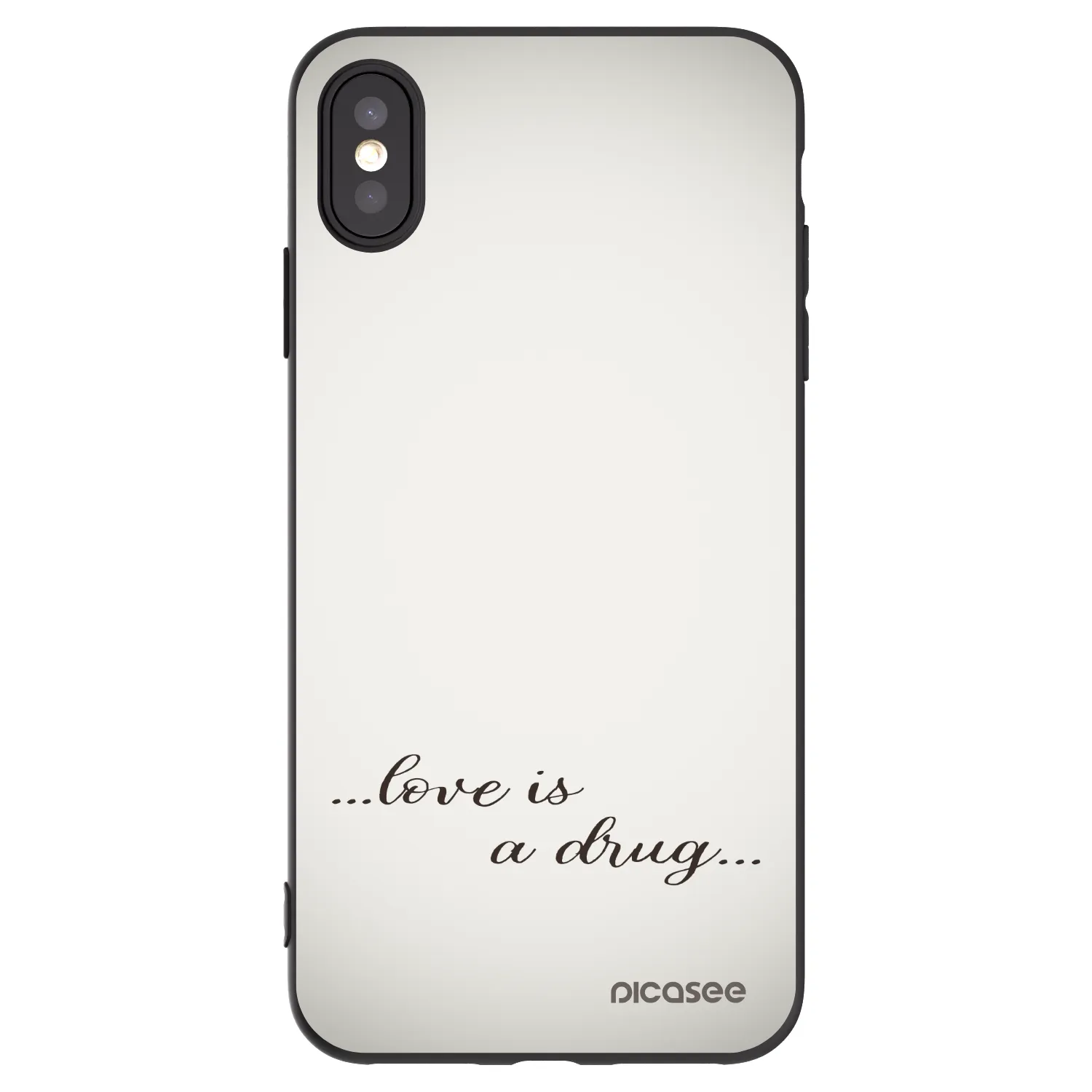 Picasee silikonski črni ovitek za Apple iPhone XS Max - Love is a drug