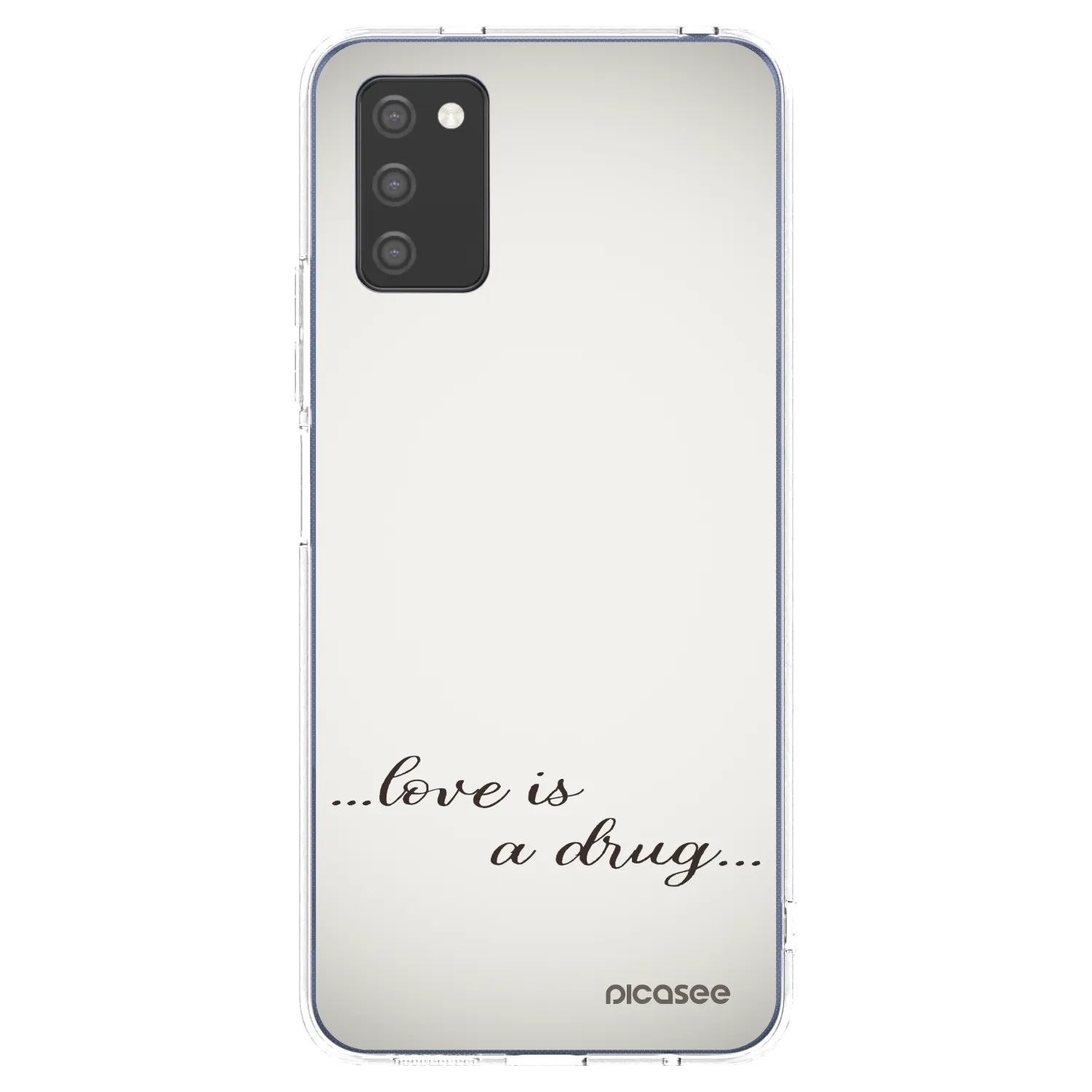 Picasee silikonski prozorni ovitek za Samsung Galaxy A03s A037G - Love is a drug