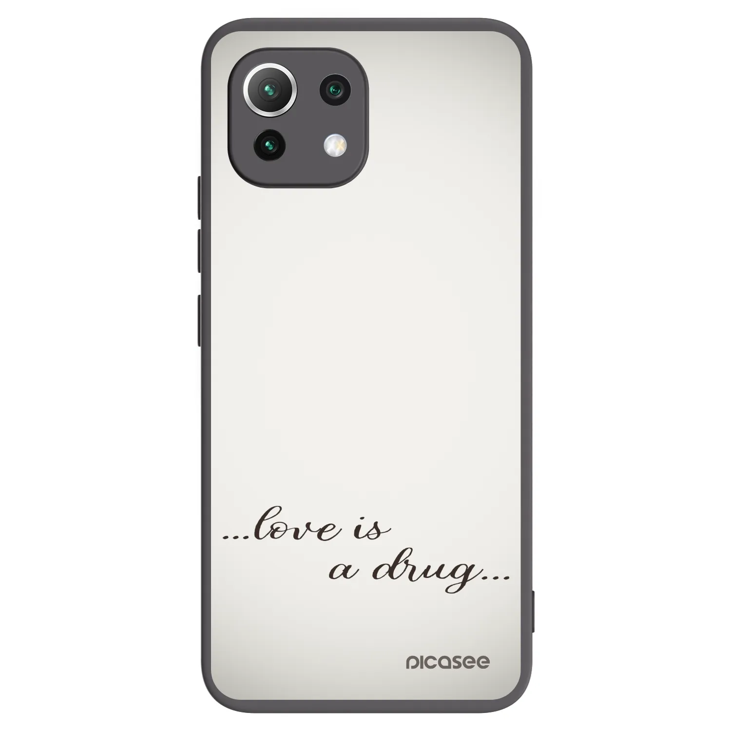 Picasee silikonski črni ovitek za Xiaomi 11 Lite 5G NE - Love is a drug