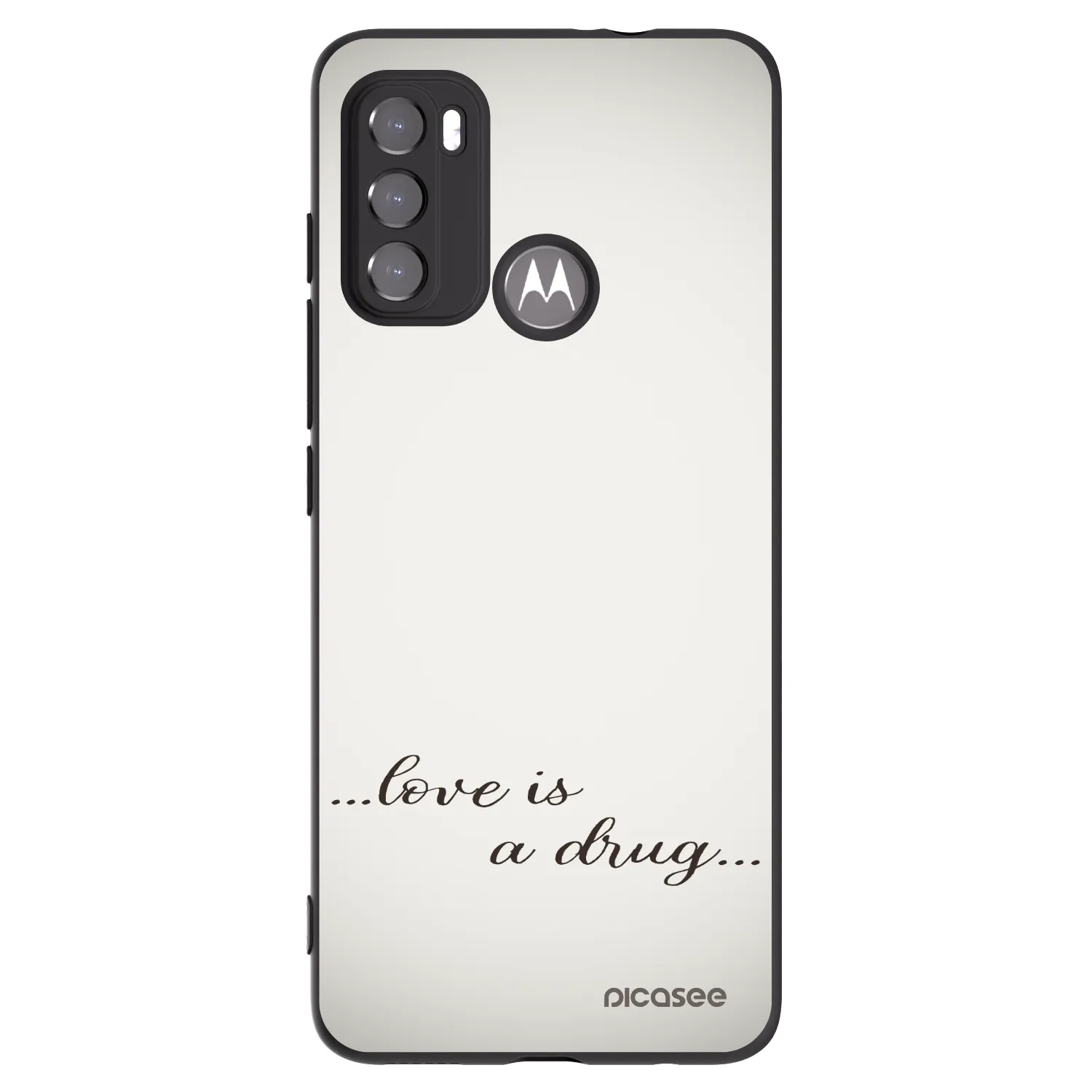 Picasee silikonski črni ovitek za Motorola Moto G60 - Love is a drug