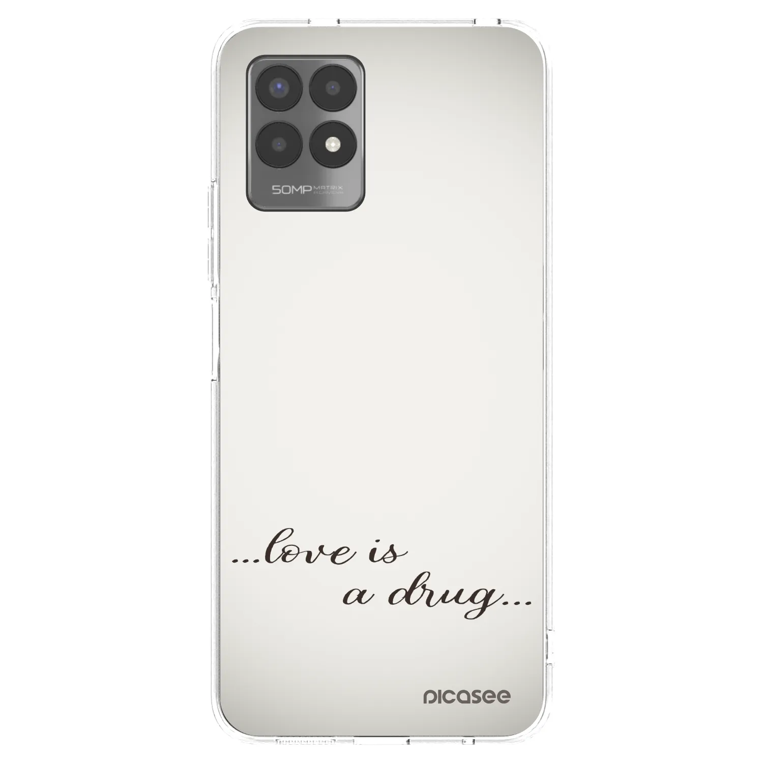 Picasee silikonski prozorni ovitek za Realme 8i - Love is a drug