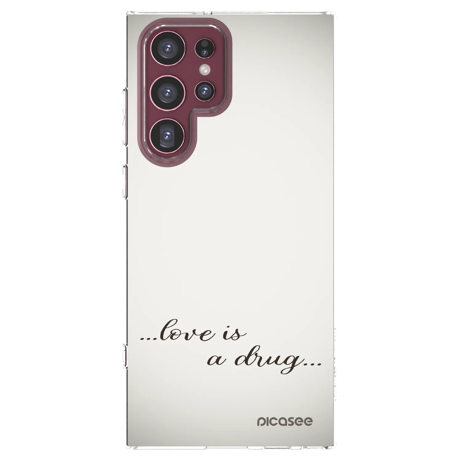 Picasee silikonski prozorni ovitek za Samsung Galaxy S22 Ultra 5G - Love is a drug
