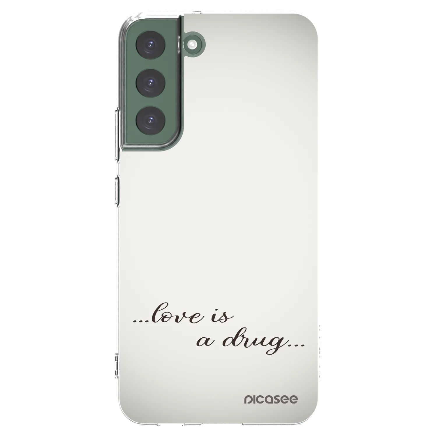 Picasee silikonski prozorni ovitek za Samsung Galaxy S22+ 5G - Love is a drug