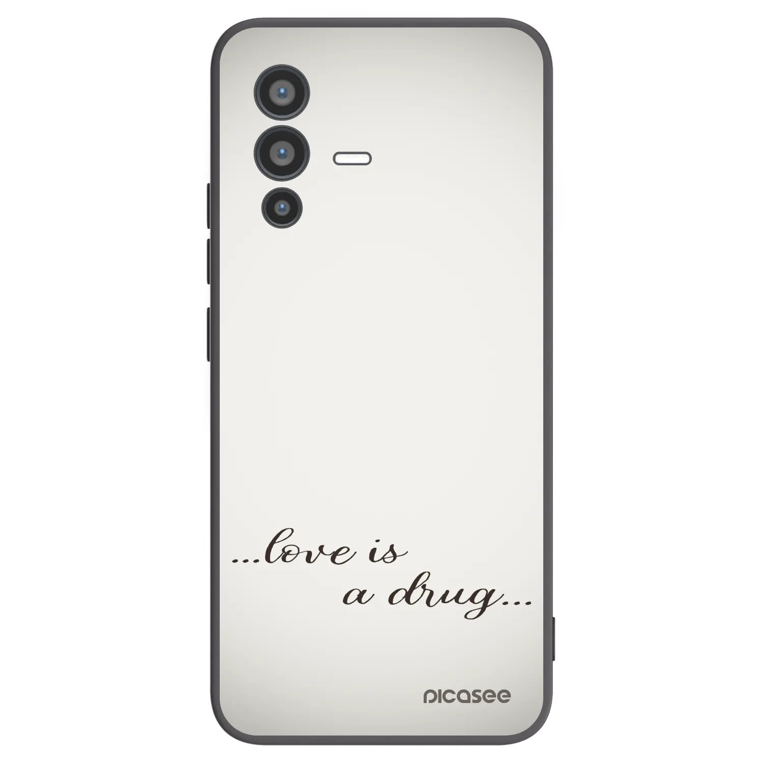 Picasee silikonski črni ovitek za Vivo V23 5G - Love is a drug