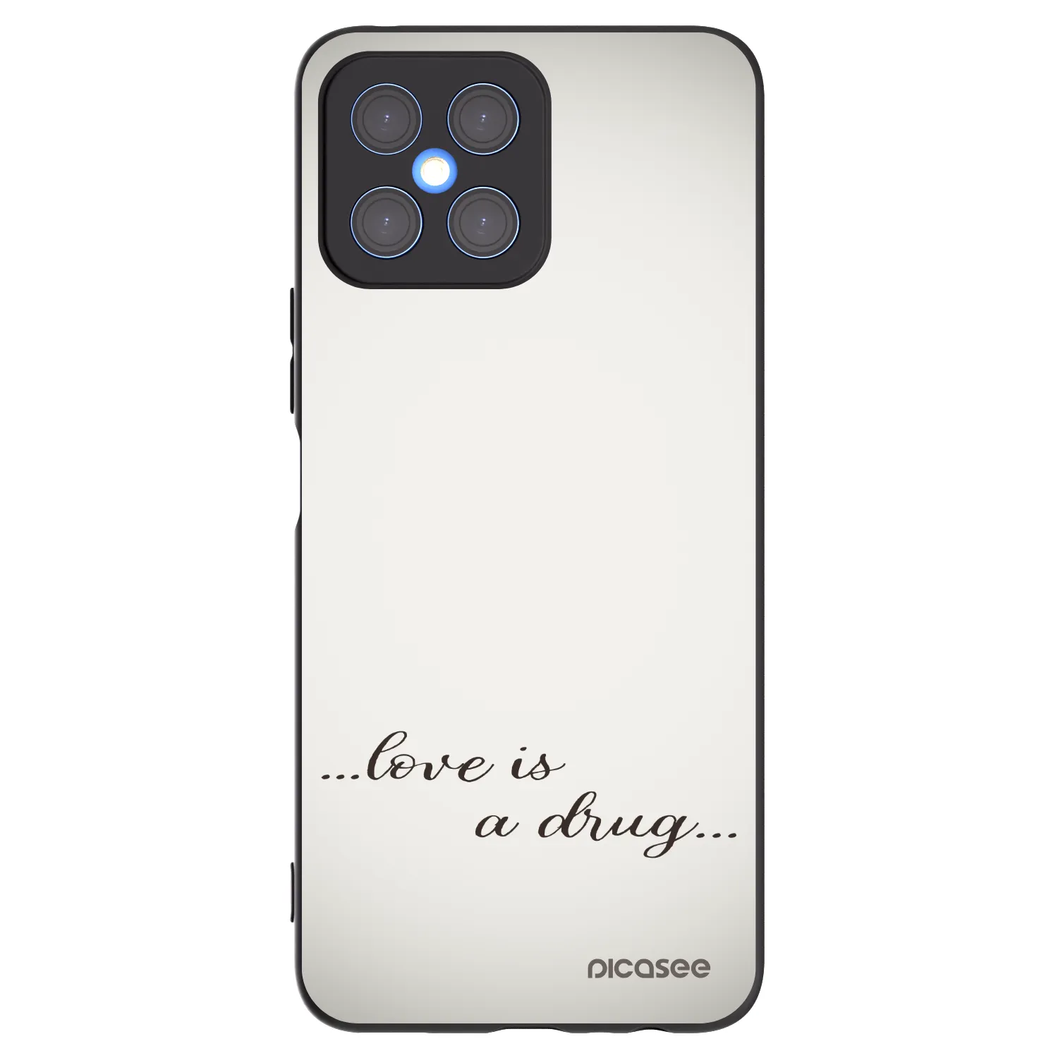 Picasee silikonski črni ovitek za Honor X8 4G - Love is a drug