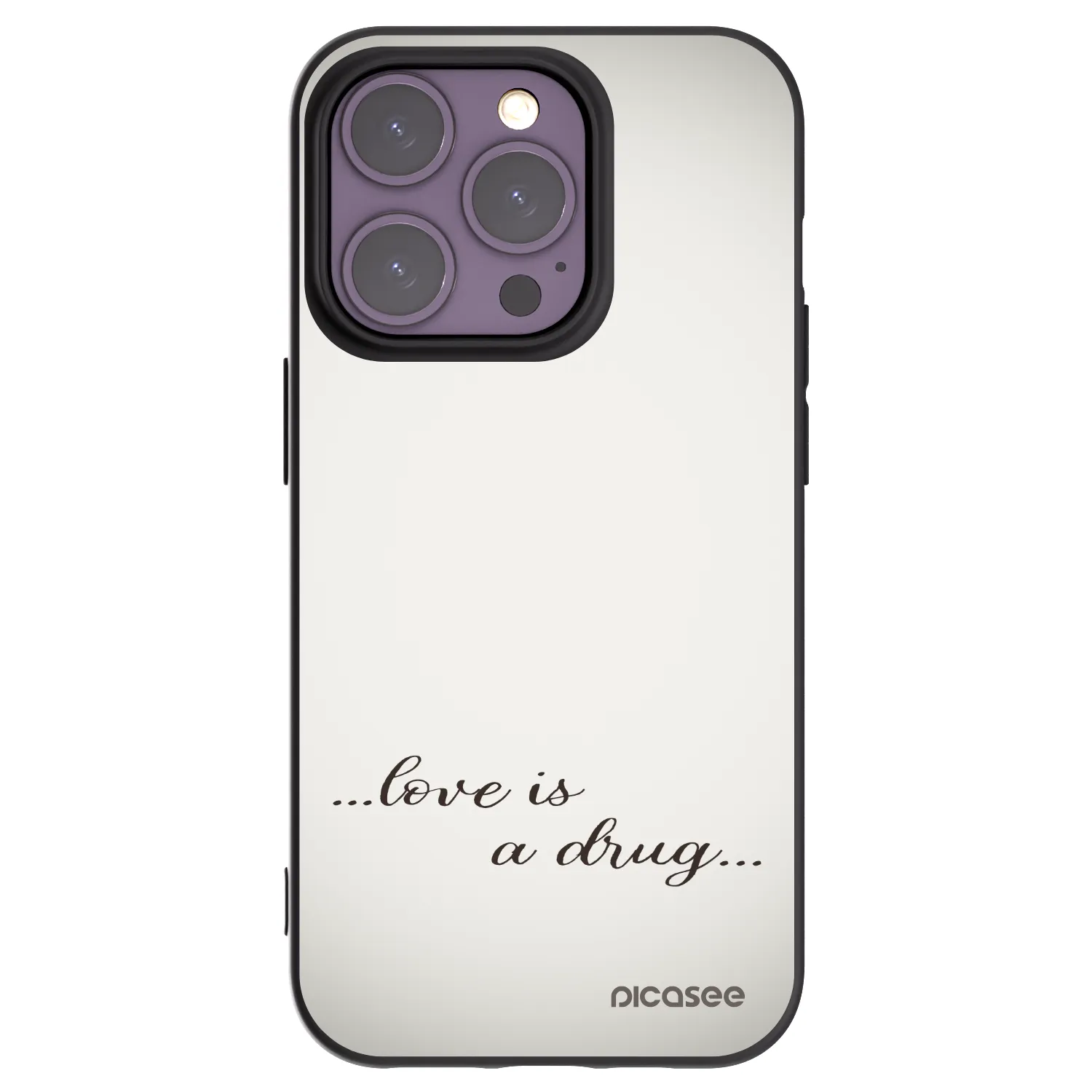 Picasee silikonski črni ovitek za Apple iPhone 14 Pro - Love is a drug