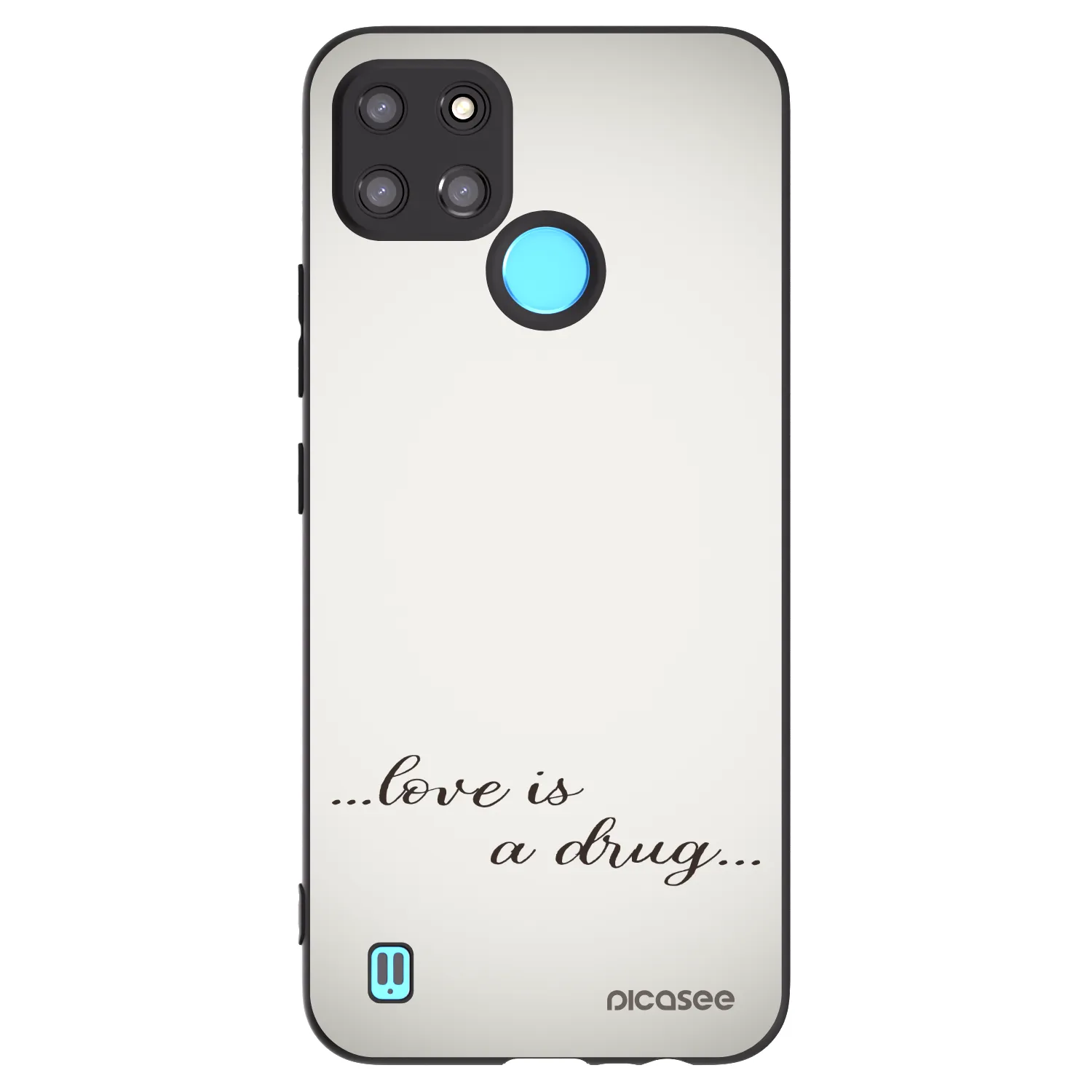 Picasee silikonski črni ovitek za Realme C21Y - Love is a drug