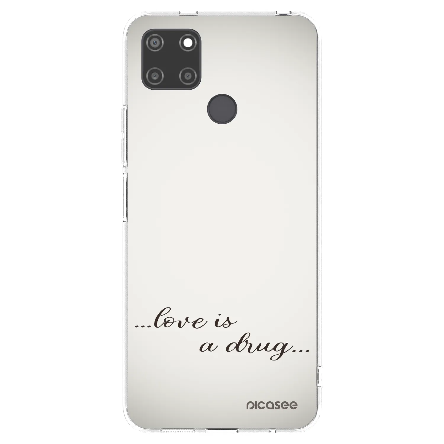Picasee silikonski prozorni ovitek za Realme C21Y - Love is a drug