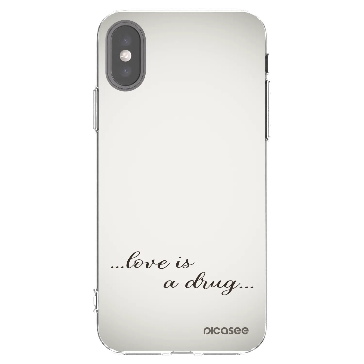 Picasee silikonski prozorni ovitek za Apple iPhone X/XS - Love is a drug