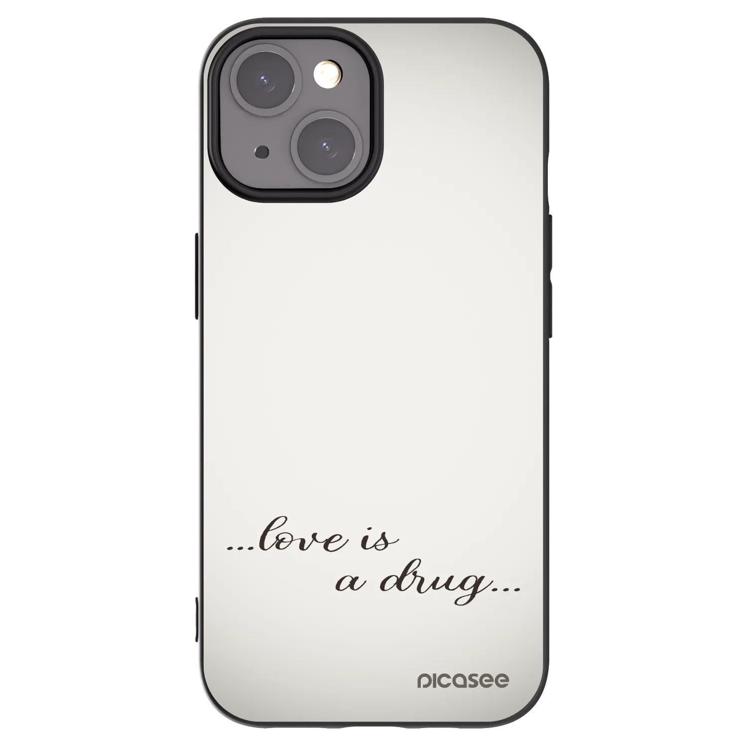 Picasee silikonski črni ovitek za Apple iPhone 15 - Love is a drug