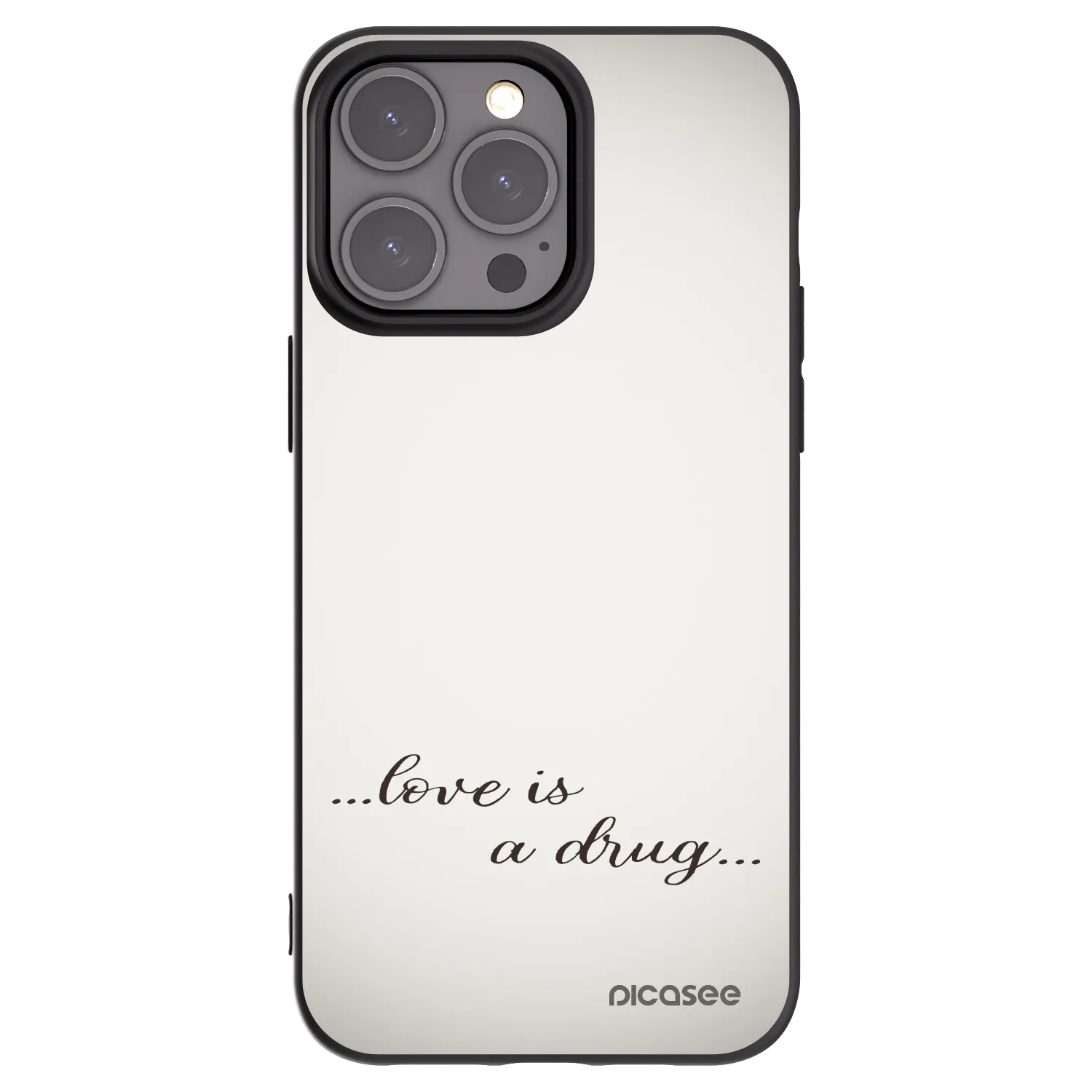 Picasee silikonski črni ovitek za Apple iPhone 15 Pro Max - Love is a drug