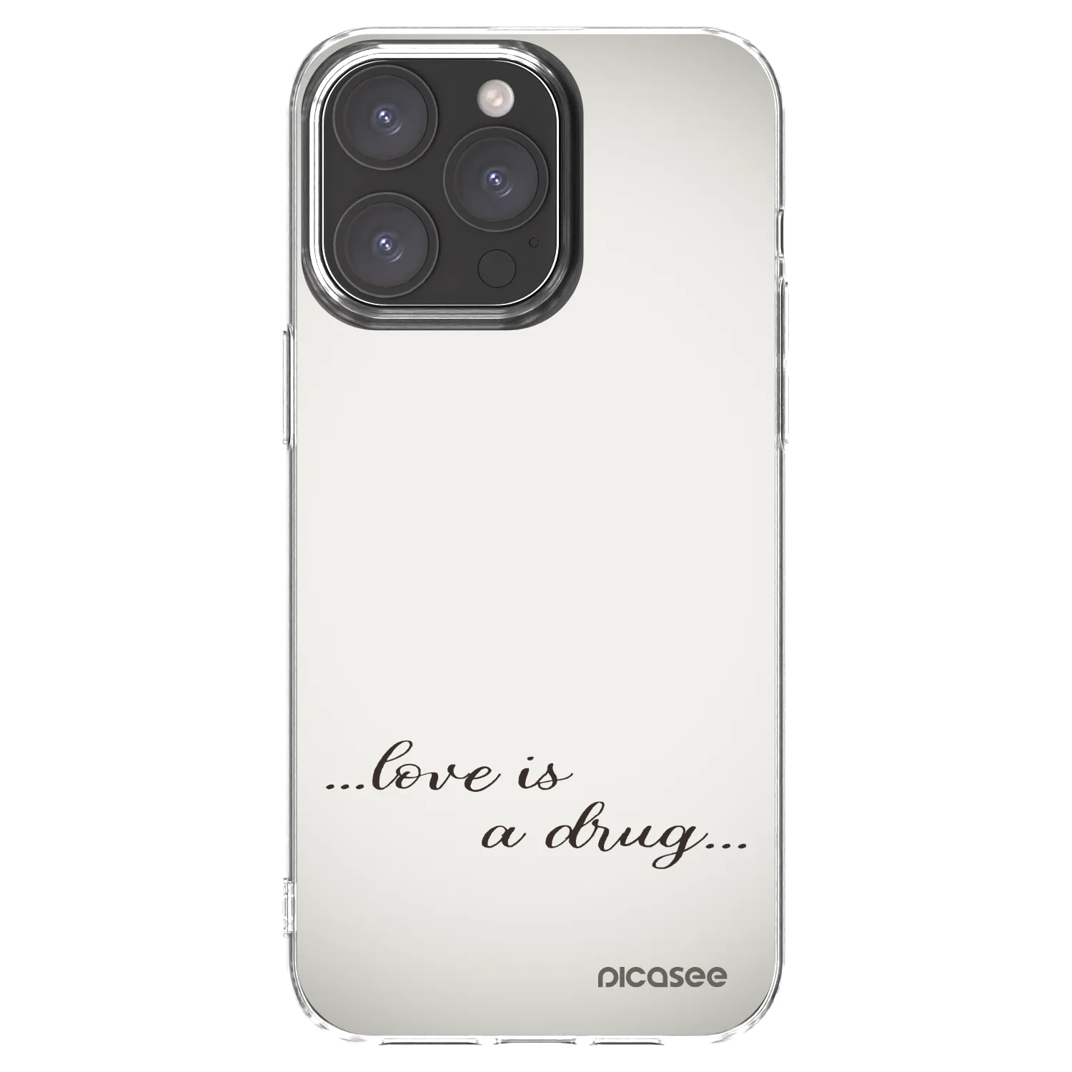 Picasee silikonski prozorni ovitek za Apple iPhone 15 Pro Max - Love is a drug