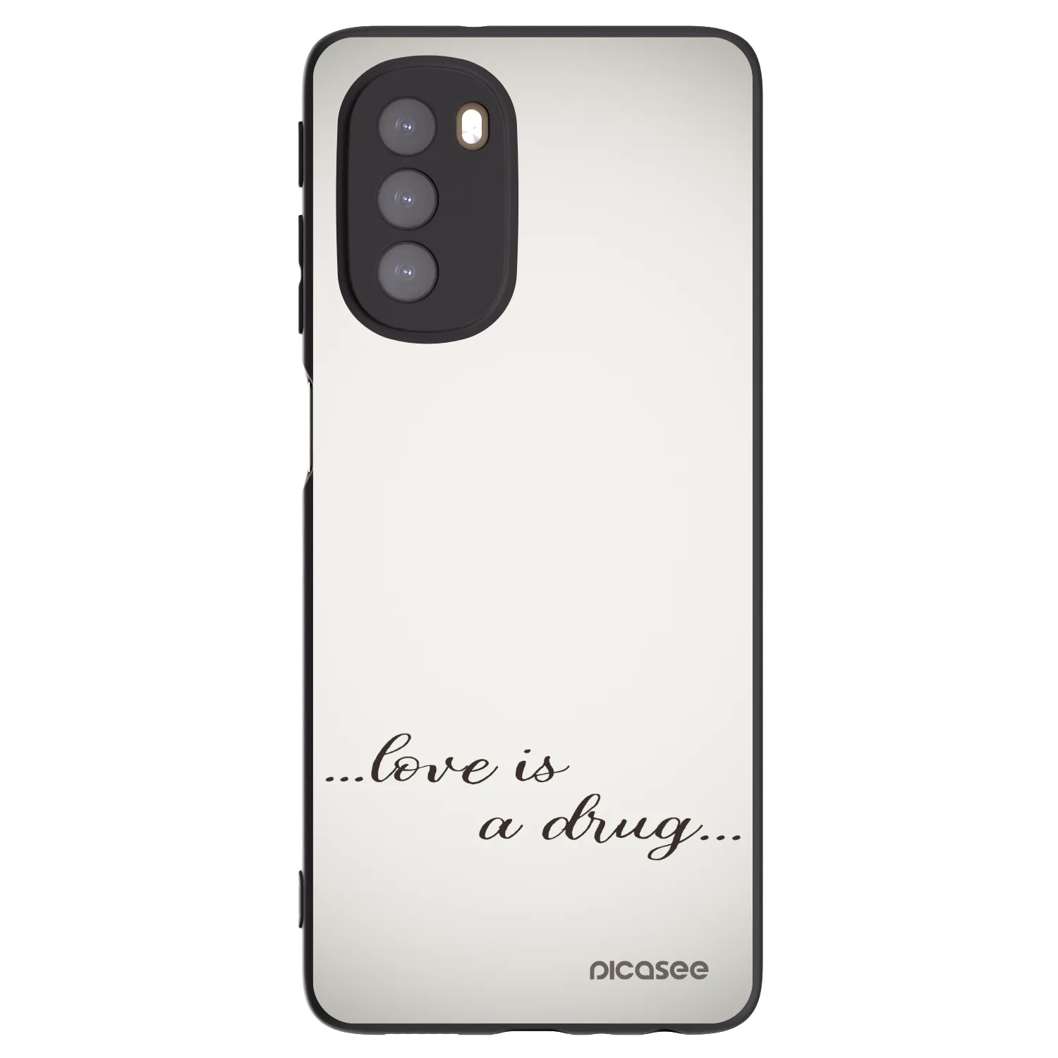 Picasee silikonski črni ovitek za Motorola Moto G51 - Love is a drug