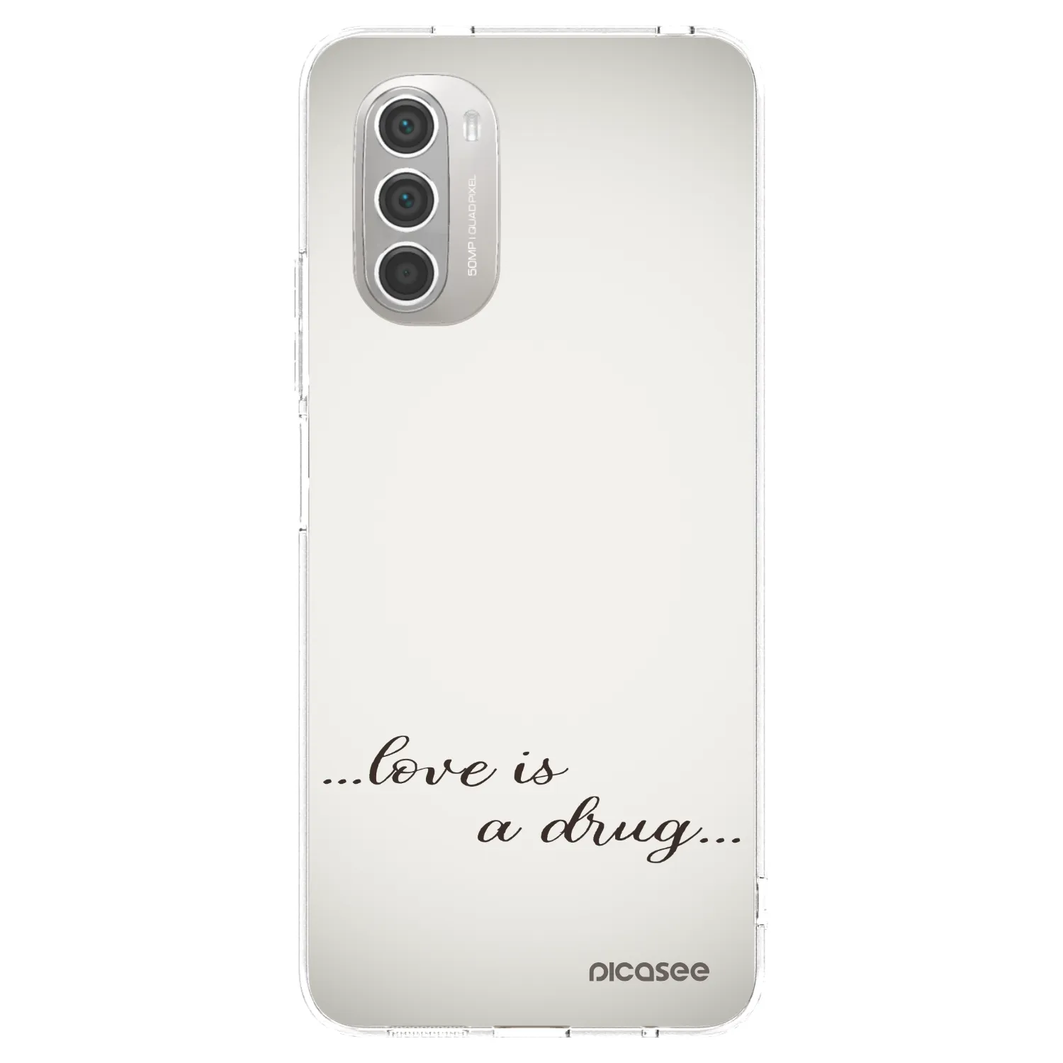 Picasee silikonski prozorni ovitek za Motorola Moto G51 - Love is a drug