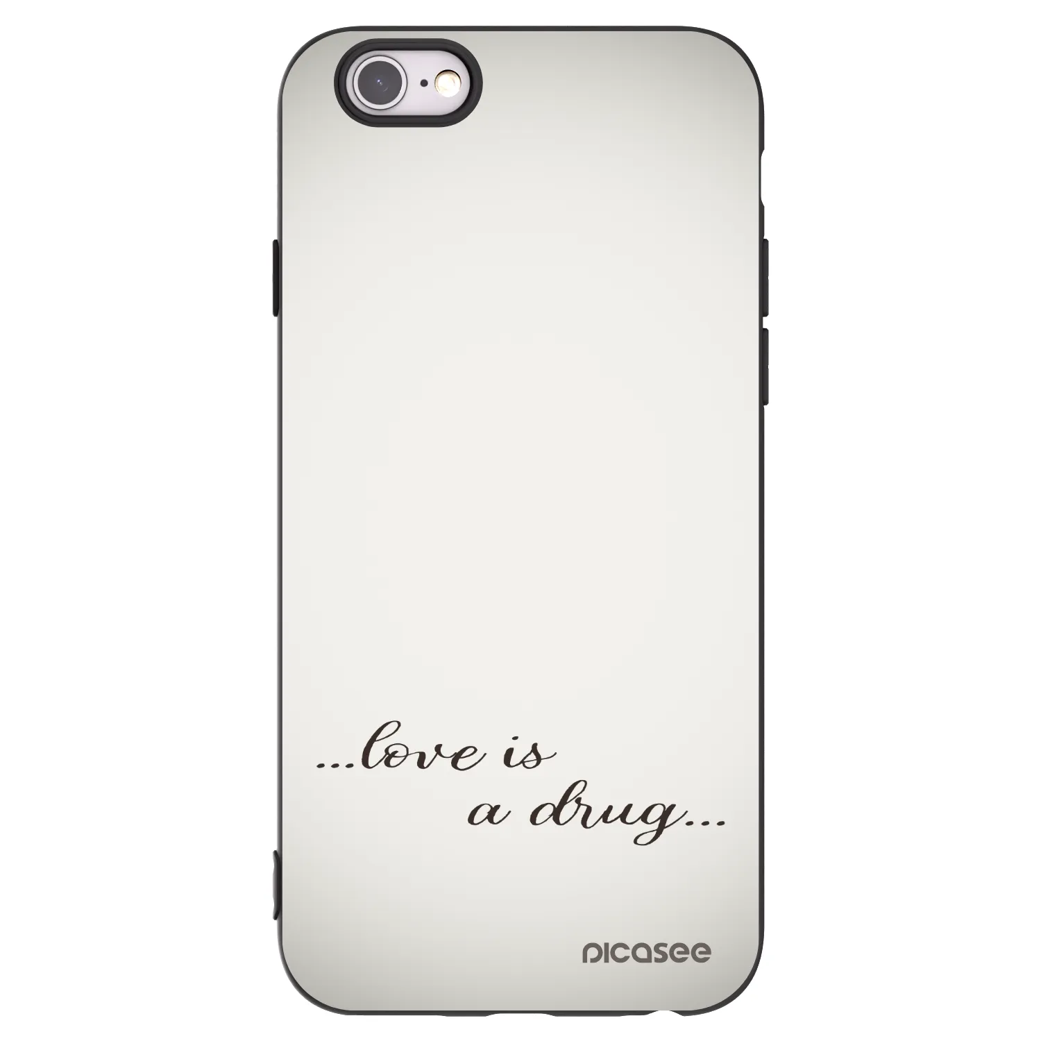 Picasee silikonski črni ovitek za Apple iPhone 6/6S - Love is a drug