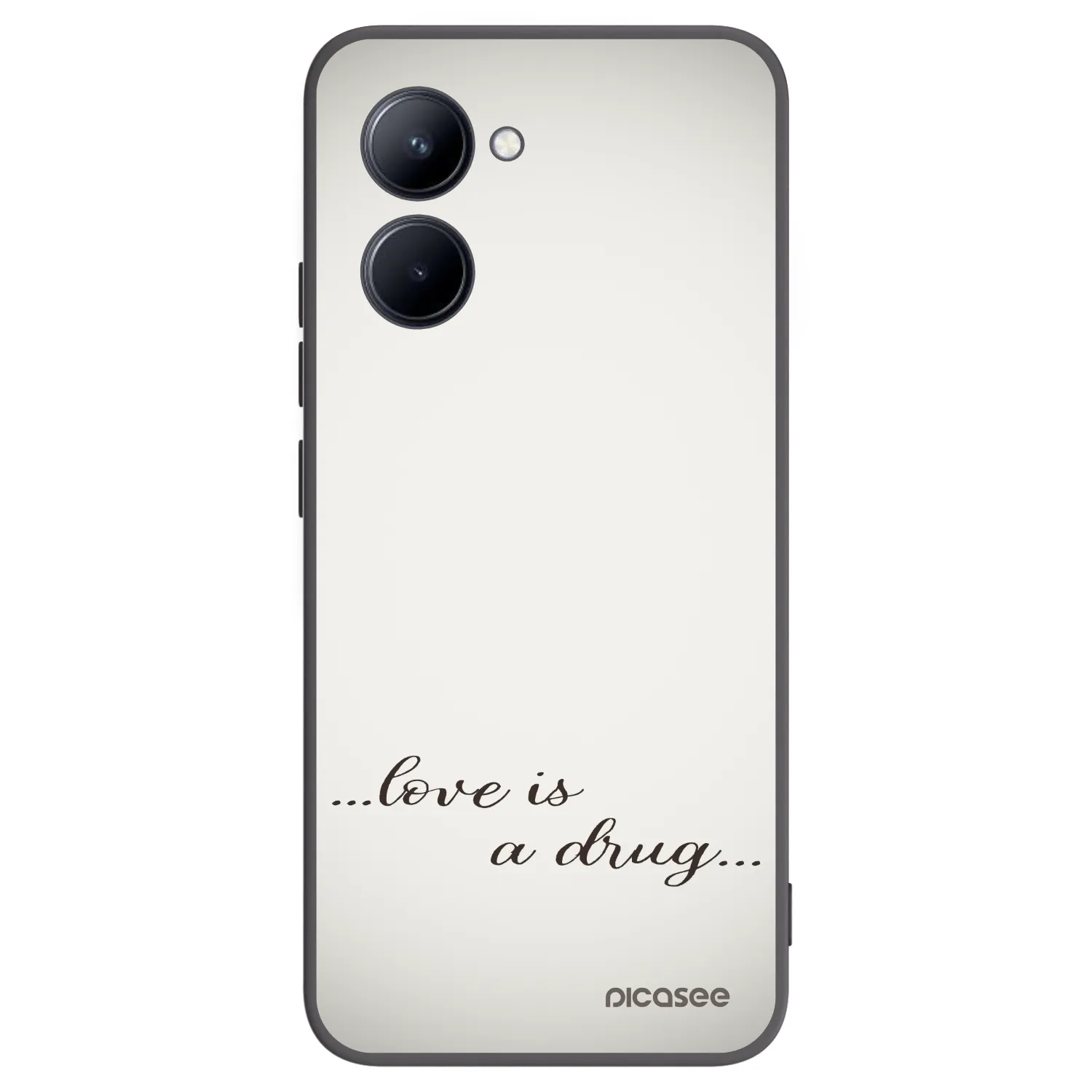 Picasee silikonski črni ovitek za Realme C33 (2023) - Love is a drug