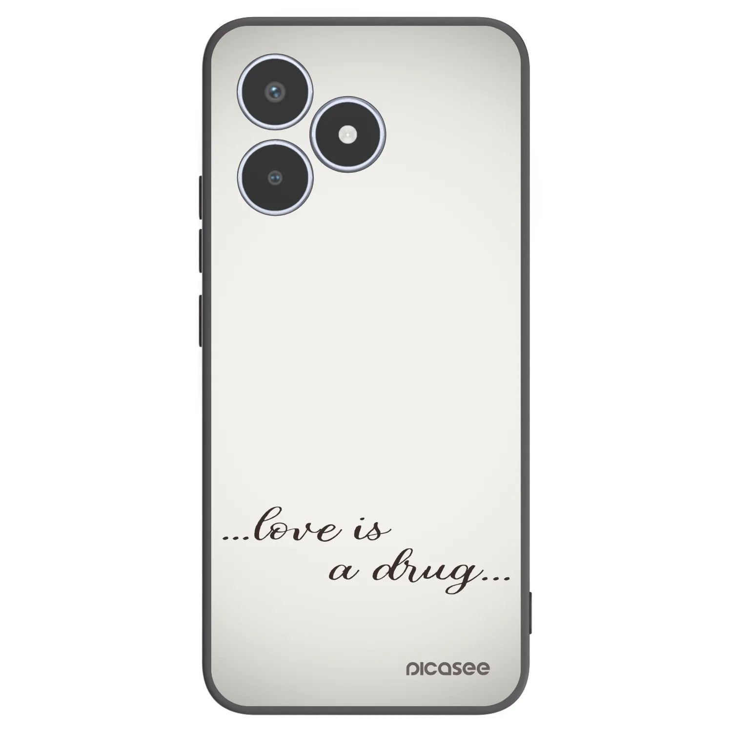 Picasee silikonski črni ovitek za Realme C53 - Love is a drug