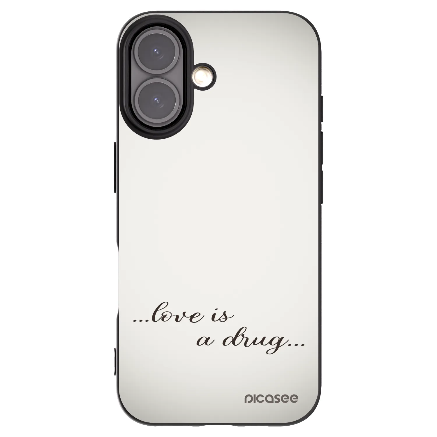 Picasee silikonski črni ovitek za Apple iPhone 16 - Love is a drug